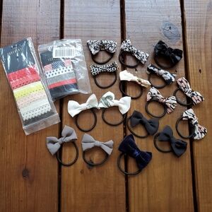 NEW large set of Brandy Melville hair bow ties and 2 packs of F21 hair ties